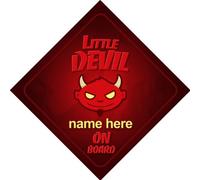 Little Devil On Board Personalised Car Sign New Baby / Child Gift / Present