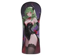 Little Devil Woman Golf Club Head Cover Set Premium Leather Headcovers with Interchangeable No. Tags for Woods and Driver Fairway Hybrid