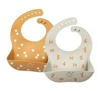 Little Dimsum Silicone Baby Feeding Bibs Easily Adjustable and Wipe Clean Soft Waterproof Weaning Bibs Perfect Food Crumb Catcher for Babies & Toddlers (tiger&pigeon)