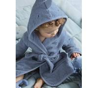 Little Dino Bathrobe for Babies blue dark solid