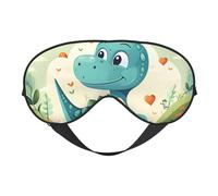 Little Dinosaur in Green Grass Soft Eye Mask Covers Blackout Sleeping Eye Mask with Elastic Strap/Headband for Men Women, Travel, Nap