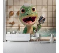 Little Dinosaur Wallpaper Not self Adhesive, Cute Style Wallpaper Art Deco Children's Room, Living Room Bedroom Kitchen Cabinets Fireplace Decor 250 x 175 cm(WxH) Green