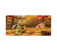 Little Dinosaur's Autumn Forest Roaming Mouse Pad Large Extended Computer Rectangular Mouse Mat Non-Slip Waterproof Rubber Desk Pad with Multiple Size Options for Office Home Mouse Writing Desk Pad