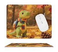 Little Dinosaur's Autumn Forest Roaming Mouse Pad Non-Slip Mouse Mat Smooth Soft-Touch Desk Pad Ergonomic Desk Mat for Pain Relief, Comfortable Mousepad for Computer, Laptop, Office & Home