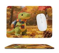 Little Dinosaur's Autumn Forest Roaming Mouse Pad with Stitched Edge Mousepad Non-Slip Rubber Base Mouse Mat for Laptop Computer 2 Cute Computer Mouse Pads for Office Gaming Home
