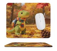 Little Dinosaur's Autumn Forest Roaming Mouse Pad with Stitched Edge Mousepad Non-Slip Rubber Base Mouse Mat for Laptop Computer 2 Cute Computer Mouse Pads for Office Gaming Home