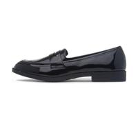 Little Diva Ruby Girls Black Patent Loafer Shoe - Size 4 UK - Black