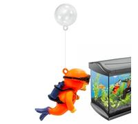 Little Diver Aquarium Decorations | Beautiful Aquarium Decor, Cartoon Fish Aquarium Accessories, Betta Toys with Floating Big Diver Display Pendant
