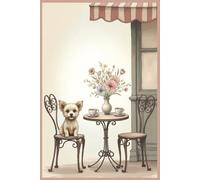 Little Dog at Cafe Notebook: Vintage, Retro, Classic