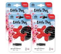 Little Dog Car Air Freshener By Little Joe, 45-Day Long-Lasting Fragrance, Strong Scented Novelty Dog Vent Clip for Car Interior Home & Office - 4 Pack Cherry (Red)