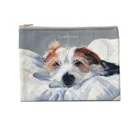 Little Dog Laughed Scruffy Love Jack Russell Zip Purse Soft Brushed Cotton Bag