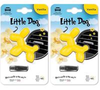 Little Dog LD001 Yellow Animated 3D Character Air Freshener, VANILLA (Pack of 2)