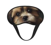 Little Dog Sleep Mask for Side Sleeper, Blackout Sleep Eye Mask Comfortable Blindfold Eyeshade Soft Breathable Sleeping Mask with Elastic Strap Silk Eye Covers for Travel