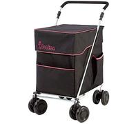 Little Donkee Folding Shopping or Leisure Trolley, Grocery Cart with 4 (8) Wheels, (PUSH version) Durable, Weatherproof, Strong and Stable for Walking. Sold Direct from Manufacturer