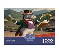 Little Donkey 1000 Pieces Portable Jigsaw Puzzle Animal Age 3+ Cool Collage Effect, Fun Details, Educational, Challenging Puzzle Games 70x50cm/1000pcs