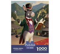 Little Donkey 1000 Pieces Portable Jigsaw Puzzle Animal Age 3+ Quirky, Abstract Design, Fun Details, Educational, Challenging Puzzle Games 38x26cm/1000pcs