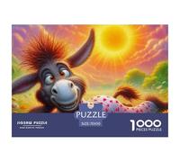 Little Donkey 1000 Pieces Portable Jigsaw Puzzle Animal Age 3+ Quirky, Abstract Design, Home Decoration, Educational, Challenging Puzzle Games 70x50cm/1000pcs