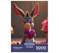 Little Donkey 1000 Pieces Premium Jigsaw Animal Age 12+ Cool Collage Effect, Home Decoration, Educational, Challenging Puzzle Games 38x26cm/1000pcs