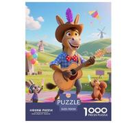 Little Donkey 1000 Pieces Premium Jigsaw Animal Age 3+ Cool Collage Effect, Fun Details, Educational, Challenging Puzzle Games 70x50cm/1000pcs