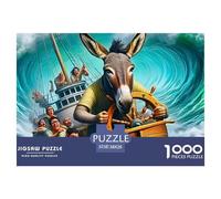 Little Donkey 1000 Pieces Premium Jigsaw Animal Age 3+ Quirky, Abstract Design, Home Decoration, Educational, Challenging Puzzle Games 38x26cm/1000pcs