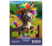 Little Donkey 1000 Pieces Premium Jigsaw Animal for Adults Cool Collage Effect, Fun Details, Educational, Challenging Puzzle Games 38x26cm/1000pcs