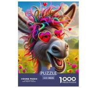 Little Donkey 1000 Pieces Premium Jigsaw Animal for Adults Cool Collage Effect, Home Decoration, Educational, Challenging Puzzle Games 38x26cm/1000pcs