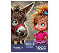 Little Donkey 1000 Pieces Premium Jigsaw Animal for Adults Cool Collage Effect, Home Decoration, Educational, Challenging Puzzle Games 38x26cm/1000pcs