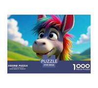 Little Donkey 1000 Pieces Premium Jigsaw Animal for Adults Gifts Cool Collage Effect, Home Decoration, Educational, Challenging Puzzle Games 38x26cm/1000pcs