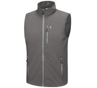 Little Donkey Andy Lightweight Softshell Vest for Men Outdoor Jogging Softshell Vest Jacket Vest Men's Waterproof Softshell Sleeveless Jacket for Cycling, Running, Hiking, Golf, iron grey, XL