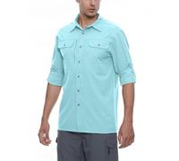 Little Donkey Andy Men's Lightweight Quick Dry Long Sleeve Outdoor Shirts UPF50+ for Hiking, Travel, Camping Blue Size L, A Blue, Large