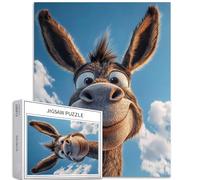 Little Donkey Looking up at The Camera 1000 Piece Jigsaw Puzzles for Adults Cartoon Art Jigsaw Puzzle Challenging Family Activity Games Colorful DIY Craft Puzzle for Home Decor Gifts 20×27 Inches