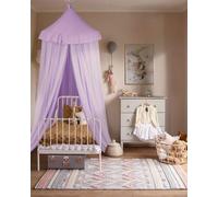 Little Dove Large Bed Canopy with Star Lights, Double Layer, Purple, 40''x106''