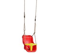 Little Duck Bear High Back Baby Swing Seat With 3-Attachment Point T-Bar For Children's Swing Frames, Child Swing Seat With Safety Feature And Safety Belt - Red/Yellow.