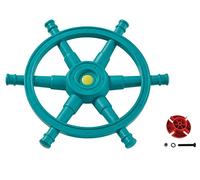 Little Duck Bear Pirate Boat Steering Wheel Jumbo Sized Turquoise Blue For Kids Play Tower or Tree House.