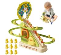 Little Duck Climbing Stair Toy,Electric Small Duck Climbing Stairs Toys | Duck Stair Climbing Toy, 9 Duck LED Flashing Lights Music Button Toy For Kids Boys Girls