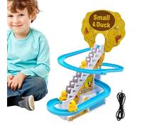 Little Duck Climbing Stairs - Stairs Electric Slide Hunting Roller Coaster Track with Music and Light Effects, Roller Coaster Toy | Funny For The First