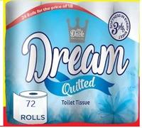 Little Duck Dream 3-ply Toilet Roll - Unscented 72 Rolls Soft, Quilted Bulk Toilet Rolls, Toilet Tissue and Loo Rolls - Eco-Friendly Toilet Paper Household Comfortable Sheets