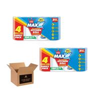 Little Duck Maxx 3 Ply All-Purpose Kitchen Towel - Super Absorbent Extra Large Sheets, 4 Rolls (280 Sheets Total), Strong Triple Layer Kitchen Roll for Cleaning & Spills (Kitchen Roll x 2Pack)