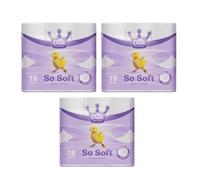 Little Duck So Soft 3 Ply Toilet Rolls | Ultra Soft, Absorbent & Lightly Scented Bathroom Tissue | Luxury Toilet Paper for Sensitive Skin - (54 Rolls-Pk3)