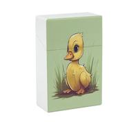 Little Duck with Blue Eyes Cigarette Case Stylish Lightweight Pocket Holder Case for Smoke Waterproof Cigarette Dispenser Cigarettes Accessories for Outdoor Camping Hiking