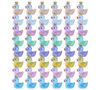 Little Ducks - Mini Figurines, Multi-Color Resin Toys | 48pcs Glow-in-the Dark Animal Statues for Aquarium Decor, Fairy Garden Exhibition, Bedroom Shelf Scene, A