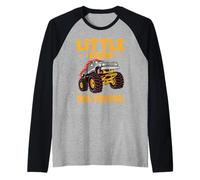 Little Dude Big Trucks Monster Truck Raglan Baseball Tee