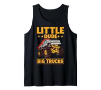Little Dude Big Trucks Monster Truck Tank Top