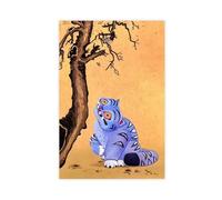 Little Dumb Tiger Magpie Folk Art Canvas Poster Wall Art Decor Print Picture Paintings for Living Room Bedroom Decoration 24x36inch(60x90cm)