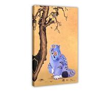 Little Dumb Tiger Magpie Folk Art Canvas Poster Wall Art Decor Print Picture Paintings for Living Room Bedroom Decoration 20x30inch(50x75cm)