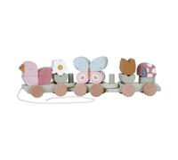 Little Dutch 7067 Wooden Railway Train with Plug Shapes Flowers & Butterflies / Flowers & Butterflies