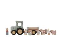 Little Dutch 7149 FSC Wooden Tractor with Trailer Little Farm Green