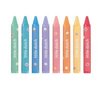 Little Dutch Wax Crayons Triangular for Children/Toddlers Pack of 8 - Pink & Friends