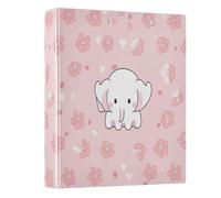 Little Elephant 3-Ring Binder 1.5 Inch, PVC Material Document Organizer with D-Ring and Clear View Pocket for Office Supplies-1 Pack