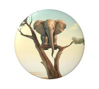 Little Elephant on Tree Custom Pins 5 PCS, Personalized Photo Buttons, Metal Pinback Button Badges for Backpacks, Hats, Funny Backpack Pins Aesthetic Lapel Badge Pins Gifts for Men Women, One Size